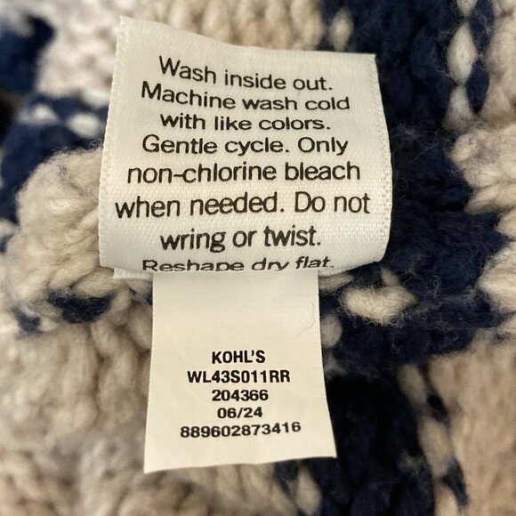 LC Lauren Conrad Cable Knit Womens Crewneck Sweater Size M Oatmeal Diana Stripe - Picture 9 of 15